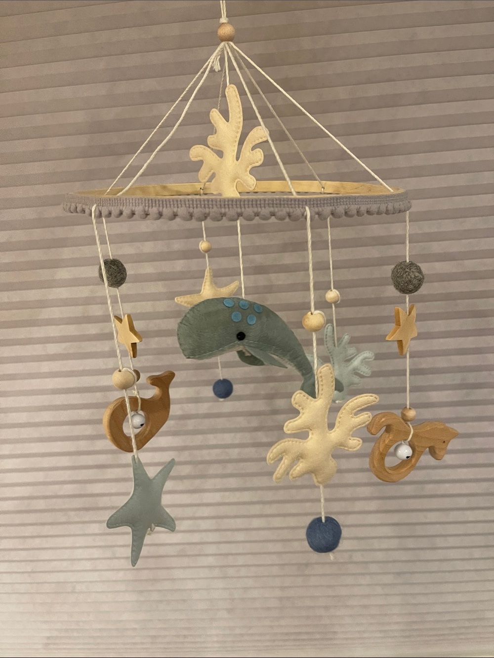 NEW Nautical Oceanic Baby Mobile - Blue, Cream & Natural Wood 🌺